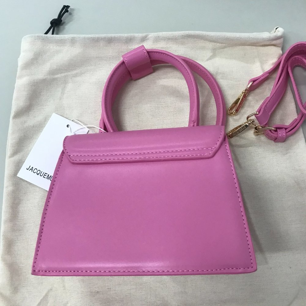 JACQUEMUS PINK Coiled  pink leather handbag - Picture 6 of 9
